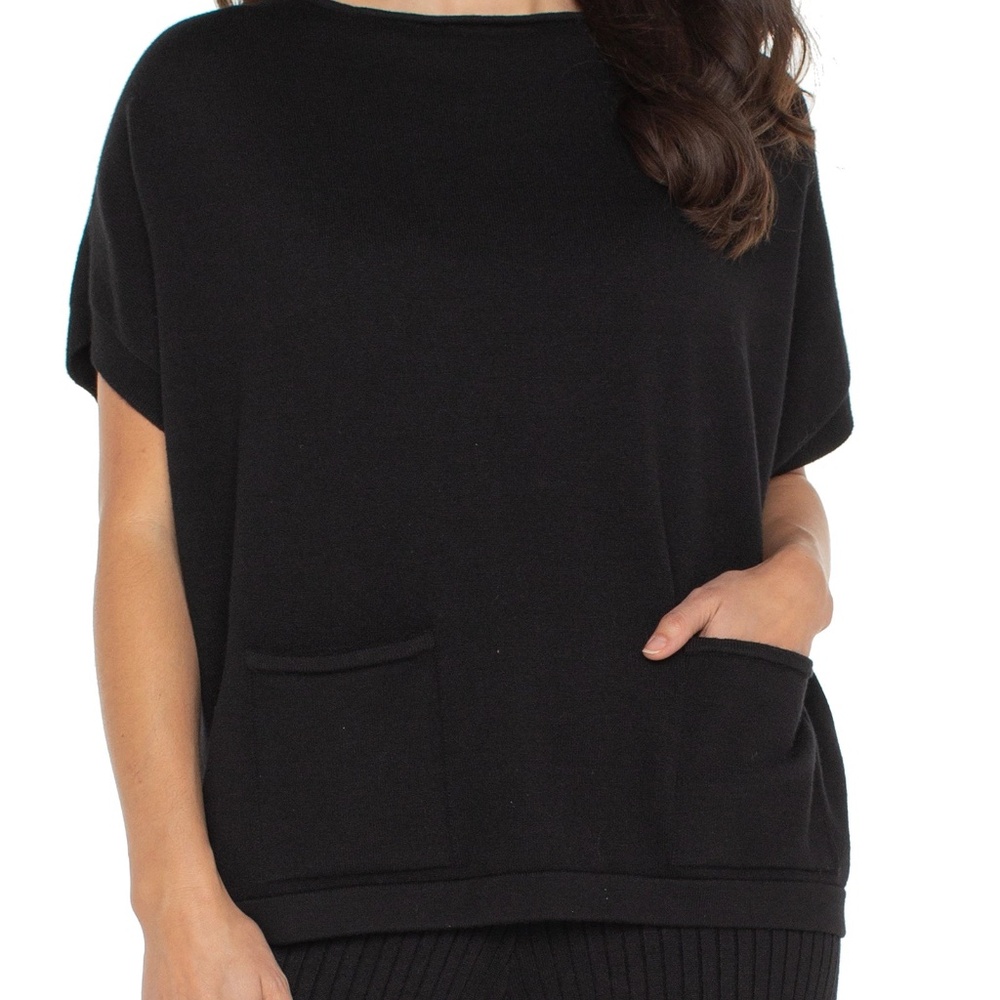 LIVERPOOL 1/2 SLEEVE BOAT NECK DOLMAN SWEATER Size SS / BLACK